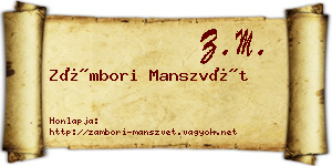 Zámbori Manszvét névjegykártya